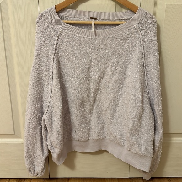 Free People Found My Friend Boucle Knit Lilac sweater size S/P - Picture 4 of 6